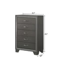 thumbnail image 4 of Tall 5 Drawer Dresser Chest - Modern Gray Bedroom Storage - Rustic Ranch Style, 4 of 5