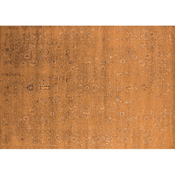 Ahgly Company Indoor Rectangle Oriental Orange Industrial Area Rugs, 4' x 6'