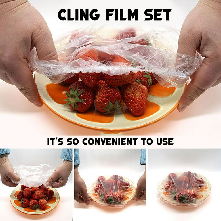 100PCS Upgraded Pre cut Plastic Wrap Alternative to Foil Cling Wrap Used as Food Storage Covers Fresh Keeping Bags Bowl Covers Pot Lid Keep Food