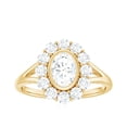 thumbnail image 4 of Rosec Jewels Womens Certified Moissanite Halo Ring, Cocktail Ring, 5X7mm Oval Shape - D-VS1 Quality Certified, 14K Yellow Gold, US 8.50, 4 of 8