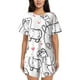 thumbnail image 1 of Balery Alpacas and Hearts Conjunto de Pijama para Mujer con Estampado, Dos Piezas de Manga Corta y Shorts, Ropa de Dormir Suave con Cuello Redondo y Bolsillos-Small, 1 of 6