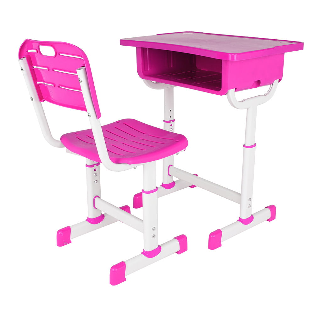 Details about   Kids Desk And Chair Set Height Adjustable Ergonomic Study School Writing Desk 
