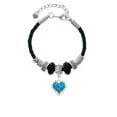 thumbnail image 2 of Delight Jewelry Silvertone Hot Blue Giraffe Print Heart Big Sister Celtic Knot Leather Bead Bracelet, 7"+2" Extender, 2 of 4