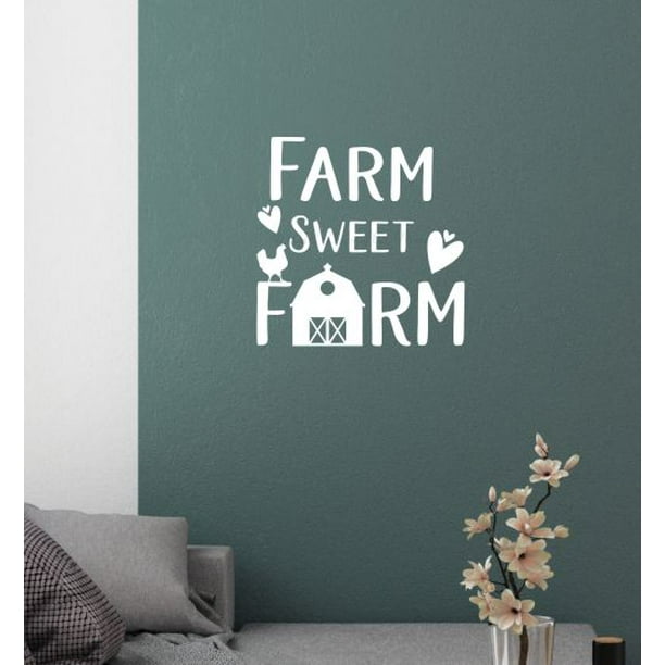 Farm Sweet Farm Wall Decal Farmhouse Kitchen Vinyl Art Decor Stickers