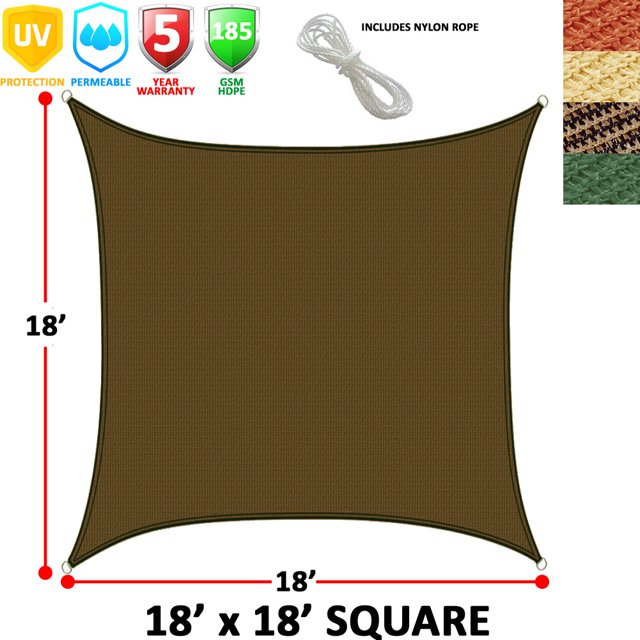 Modern Home Sail Shade Square (18' Sides) - Chocolate