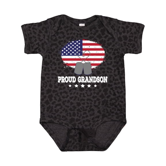 Inktastic Proud Military Grandson Us Flag Boys Baby Bodysuit