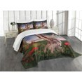 thumbnail image 3 of Ambesonne Fantasy Quilted Bedspread Set 3 Pcs, Butterfly Catcher, Queen Size, Multicolor, 3 of 5