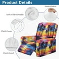 thumbnail image 4 of SCRAWLGOD Palm Tree Sunset Recliner Chair Covers Stretch Chair Cover for Electric Recliner Slipcovers 4-Piece Lazyboy 1 Seat Sofa Cover Furniture Protector with Pocket for Pets Dogs, 4 of 7