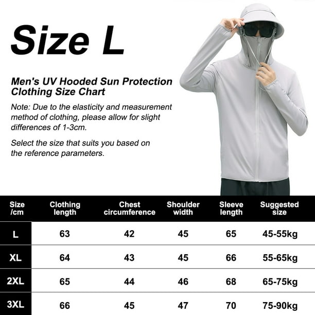 Taiwo 1 Adult Light Gray Sunscreen Clothing Cool Sense Ice Silk Sun Protection Clothing Coat L