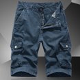thumbnail image 2 of Cargo Shorts for Men 3/4 Relaxed Fit Mens Outdoor Basketball Shorts Waist Lightweight Below Knee Camo Cargo Shorts for Men,Dark Blue,34, 2 of 4
