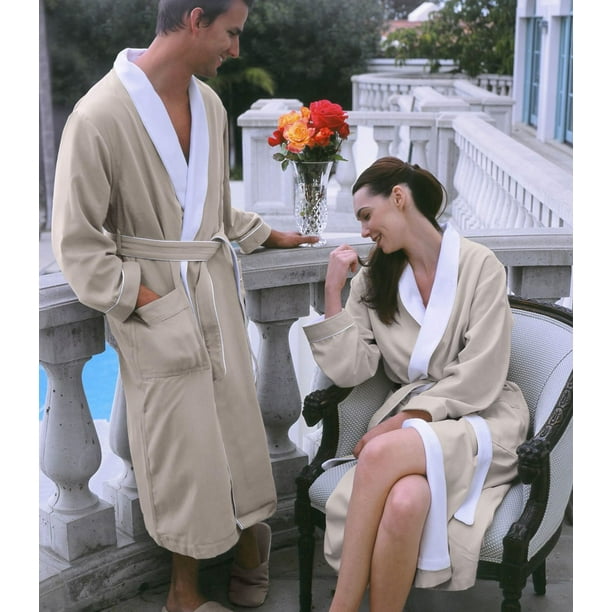 Spa Robe Luxury Microfiber Terry Best Hotel Bathrobe Seashell, XL