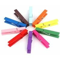 50 pieces multi colored 3 inch wooden clothespins for classroom crafts.