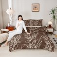 thumbnail image 4 of Homewish Chic Brown Branches Full Size Comforter Sets, Jungle Plant Botanical Bedding Comforter Set, Teens Adult Men Female Reversible Bedding Sets, Breathable Home Decor, 3 Pieces, 4 of 8