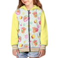 thumbnail image 2 of Psesaysky Boys Girls Fleece Hoodies Capybara Cake Print Zipper Hoodie Casual Hooded Sweatshirts with Pocket Winter Coat Jacket for Age 6-7 Kids, 2 of 7