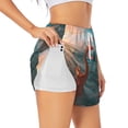 thumbnail image 1 of Balery Swimming Goggled Flamingo Pantalones cortos deportivos para mujer con forro y dos bolsillos, elásticos, para entrenamiento, gimnasio, yoga-Small, 1 of 7