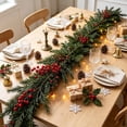 thumbnail image 5 of Qwtwty 6 ft Christmas Decorations Artificial Garland, Faux Pines Needle Garland for Mantle Stairs Railing Fireplace Indoor Outdoor Xmas Decor, 5 of 8