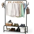 thumbnail image 7 of Simple Houseware Garment Rack with Storage Shelves and Coat/Hat Hanging Hooks, Black, 7 of 7