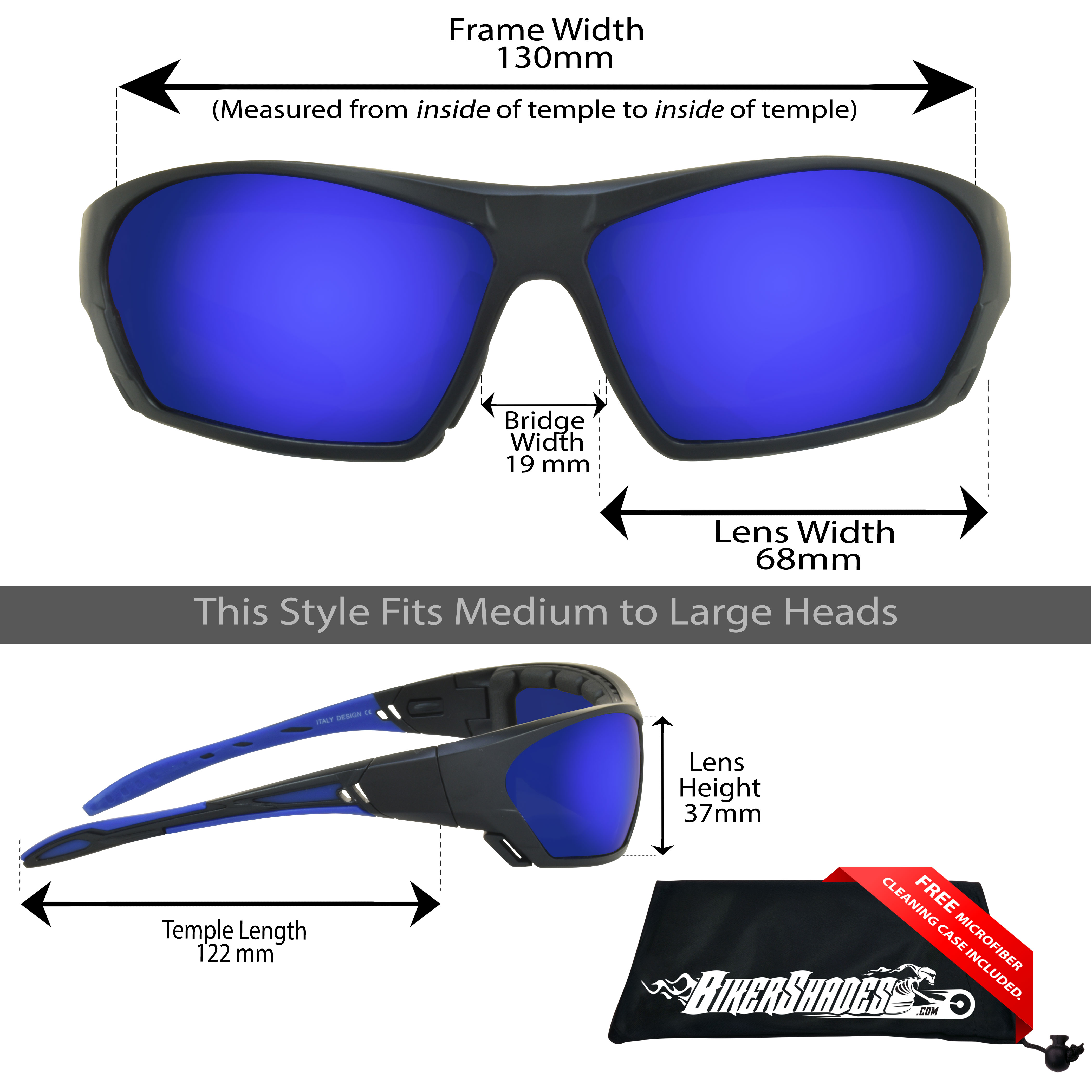 Bikershades Motorcycle Glasses for Men Women Windproof Biker Goggles Foam Cushion