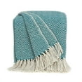 thumbnail image 1 of Parkland Collection THRE21027 Isla Blue Rectangle Transitional Handloomed Cotton Throw - 52 x 67 x 0.5 in., 1 of 1