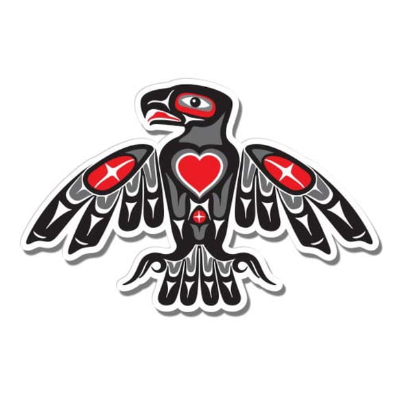 GT Graphics Autocollant Vinyle 5 Pouces Style Pacifique Nord-Ouest Amérindien Tomem Aigle Oiseau - pour Voiture Ordinateur Portable I-Pad - Décalcomanie Étanche