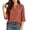 Watermelon Red, variant on cocolona Womens 3/4 Sleeve V Neck Blouses Casual Loose Solid Color Shirts Basic Outfits Tops