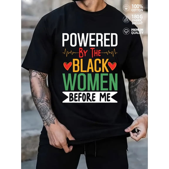 Power Black Women men Black History Month black 180G 100% Cotton Commemorative clothing Cultural pride Classic Unisex Shirt Printed tshirts Casual Unisex Shirt Crewneck tshirts