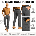 thumbnail image 4 of YAPPO Men's Hiking Cargo Pants, Lightweight Stretch Quick Dry Water Resistant Outdoor Work Pants with 8 Pockets, 4 of 7
