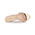 thumbnail image 4 of BLISSFUL STEP Women's Rhinestone Block Heel Slide Sandals Rose Gold (Size 9.5), 4 of 7