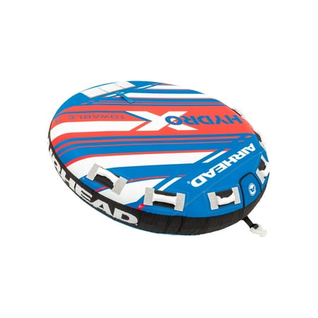 Airhead Hydro X 3 Person Towable Tube for Boating  Blue  White  & Red