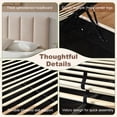 thumbnail image 6 of King Size Bed Frame with Lift Up Storage, Upholstered Platform Bed with Vertical Channel Headboard, No Box Spring Needed, Hydraulic Storage, Beige Linen, 6 of 9