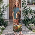 thumbnail image 3 of Uourmeti Girl's Dress Wild Horse Flower Print Crew Neck Short Sleeve Maxi Long Dress with Pockets Cute Flowy Holiday Outfits, Size 7-8 Years, 3 of 7