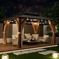 thumbnail image 4 of Gymax 10'x13' Patio Double-Roof Hardtop Gazebo w/ Galvanized Steel Roof Aluminum Frame, 4 of 10