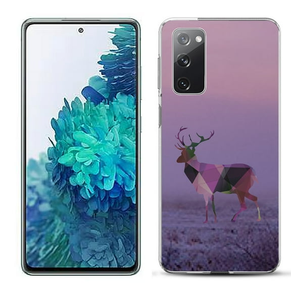 Slim-Fit Gel TPU Phone Case for Samsung Galaxy S20 FE 5G Fan Edition, by OneToughShield ® - Deer/Polygon