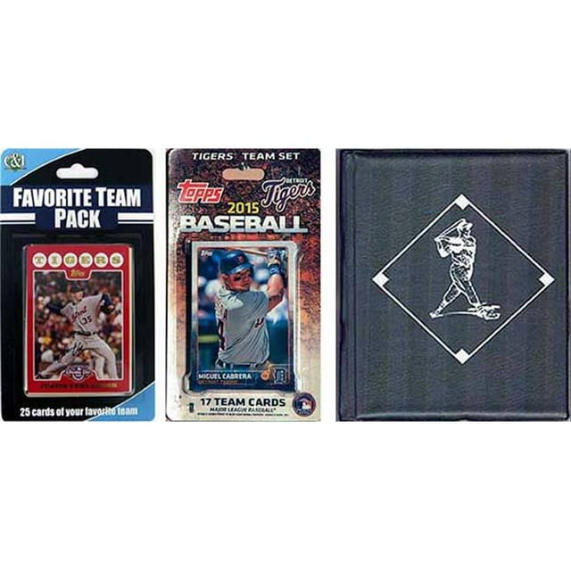 CandICollectables 2015TIGERSTSC MLB Detroit Tigers Licensed 2015 Topps Team Set & Favorite Player Trading Cards Plus Storage Album