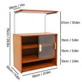 thumbnail image 3 of 5 Tiers Rectangular Countertop Kitchen Pantry, Small Bamboo Sideboard with 2 Sliding Glass Doors Standing Dining Cupboard Storage Cabinet for Cup Spice Seasoning Bottle(Brown), 3 of 23