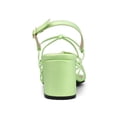 thumbnail image 2 of BLISSFUL STEP Women's Square Toe Knots Ankle Strap Block Heels Sandals Lime Lime Green 9.5, 2 of 7