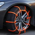 thumbnail image 4 of Paquete De 20 Cadenas Para Neumáticos De Nieve, Reutilizables, Antideslizantes, Cadenas Para Ruedas De Invierno Para Automóviles, Cables Universales, Cinturones Para Neumáticos, Color Naranja, Antides, 4 of 5