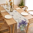 thumbnail image 3 of Purple Lavender Table Runner - 70 Inch Long, Kitchen Dining Table Runner Dresser Scarves, Spring Floral Daisy Butterfly Leaves Beige Farmhouse Decor for Coffee Tables Wedding Party Banquet, 3 of 8