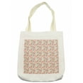 thumbnail image 1 of Floral Tote Bag, Pastel Simple Spring Flowers Oval Motifs Intertwined, Cloth Linen Reusable Bag for Shopping Books Beach and More, 16.5" X 14", Cream, by Ambesonne, 1 of 2