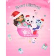thumbnail image 3 of Gabbys Dollhouse Meowy Christmas Toddler Girl's Fleece Raglan Pajama Long Sleeve Nightgown PJ Sleep Dress, 3 of 7