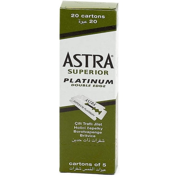 Astra Platinum Double Edge Safety Razor Blades,100 Count (Pack of 1)