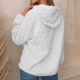 thumbnail image 4 of Tunic Tops for Women Loose Fit Casual Winter Fall Comfy Hooded Long-sleeved Bell One Shoulder with Pocket Graphic Hoodie Cotton Hoodies(White,M), 4 of 6