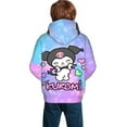 thumbnail image 3 of Sanrio Kuromi Kids' Hoodie 3d Print Sweatshirt Soft Pullover Hooded With Big Pockets Fans Gifts For Boys Or Girls X-Large, 3 of 7