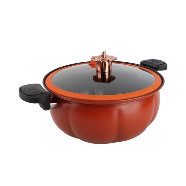 Olla A Presión De Calabaza, Olla De Sopa De Micropresión De Piedra Médica Multifuncional Fácil De Limpiar Con Tapa De Vidrio Para Cocina
