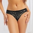 thumbnail image 5 of LIZUOJUN Under $2 Underwear Women Low Rise Invisible Lace Trim Thong With Bow Cutout Mesh No Show Hipster Cheeky Bikini Briefs S-XL, 5 of 7
