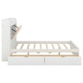 thumbnail image 5 of Harper & Bright Designs Queen Size Platform Bed with Upholstered Storage Headboard and 2 Drawers, Wood Bed Frame with Shelves, White, 5 of 13