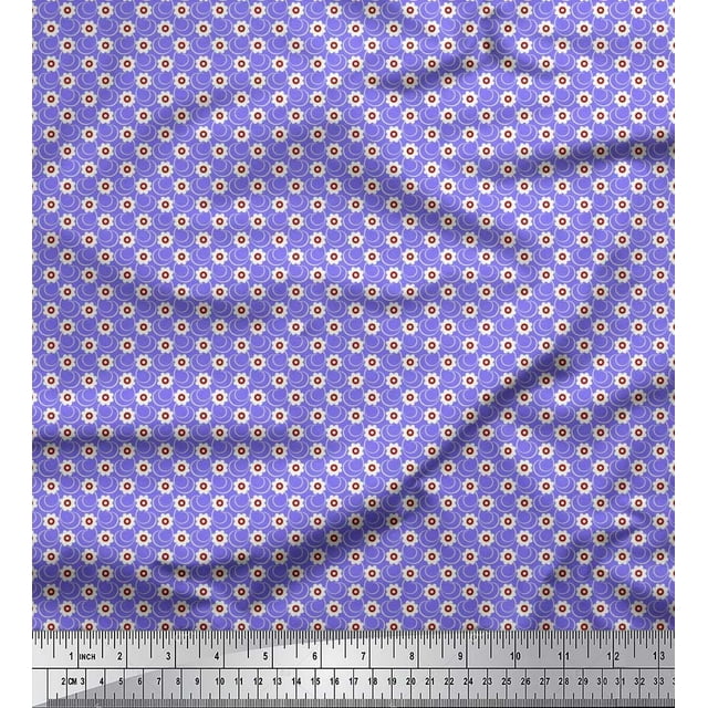 Soimoi Poly Georgette Fabric Artistic Floral Print Sewing Fabric Yard 42 Inch Wide
