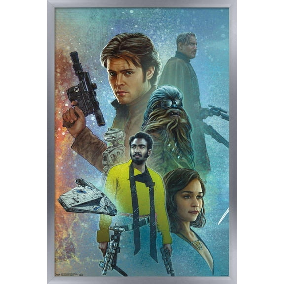 Star Wars: Solo - Celebration Mural Wall Poster, 14.725" x 22.375", Framed