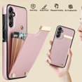 thumbnail image 6 of Feishell for Samsung Galaxy A54 5G 6.4 inch Back Wallet Case with Back Accordion Folding Card Holder,Shockproof Premium PU Leather Button Card Slots Anti-Scratch Phone Case,Rosegold, 6 of 7