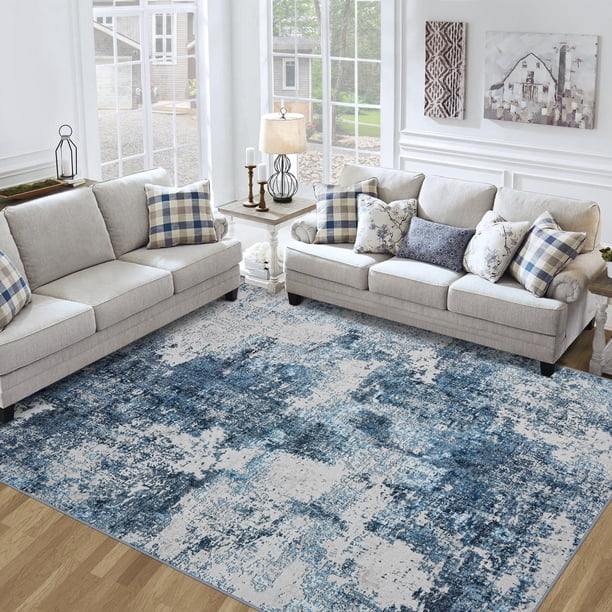 Alfombra Tosuoka 203x254 cm Lavable Antideslizante Azul